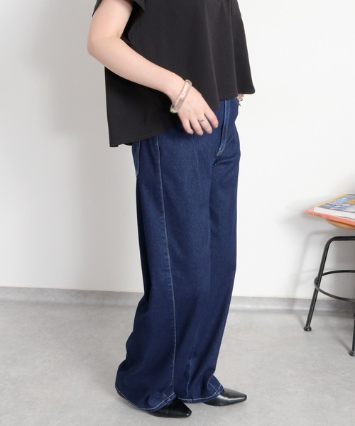 cepo(セポ)の「気軽に履けて、気軽に美脚〈接触冷感 / UVカット / 360度ストレッチ〉NEO ICE レギュラーストレートデニムパンツ(デニムパンツ・レディース・ブルー系3/ワンウォッシュ/ブルー系1・M/S/L)」の16枚目の写真