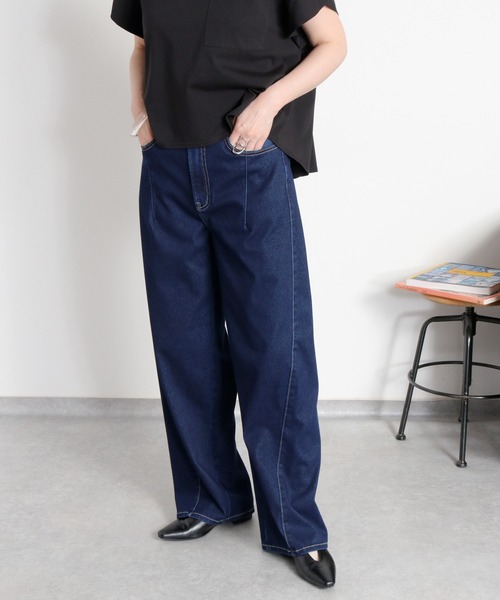cepo(セポ)の「気軽に履けて、気軽に美脚〈接触冷感 / UVカット / 360度ストレッチ〉NEO ICE レギュラーストレートデニムパンツ(デニムパンツ・レディース・ブルー系3/ワンウォッシュ/ブルー系1・M/S/L)」の13枚目の写真