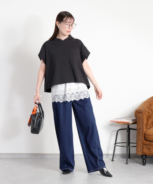 cepo(セポ)の「気軽に履けて、気軽に美脚〈接触冷感 / UVカット / 360度ストレッチ〉NEO ICE レギュラーストレートデニムパンツ(デニムパンツ・レディース・ブルー系3/ワンウォッシュ/ブルー系1・M/S/L)」の10枚目の写真
