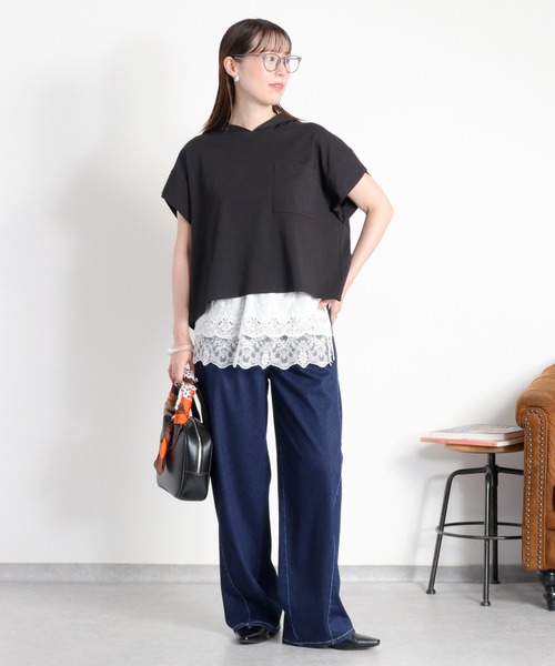 cepo(セポ)の「気軽に履けて、気軽に美脚〈接触冷感 / UVカット / 360度ストレッチ〉NEO ICE レギュラーストレートデニムパンツ(デニムパンツ・レディース・ブルー系3/ワンウォッシュ/ブルー系1・M/S/L)」の5枚目の写真
