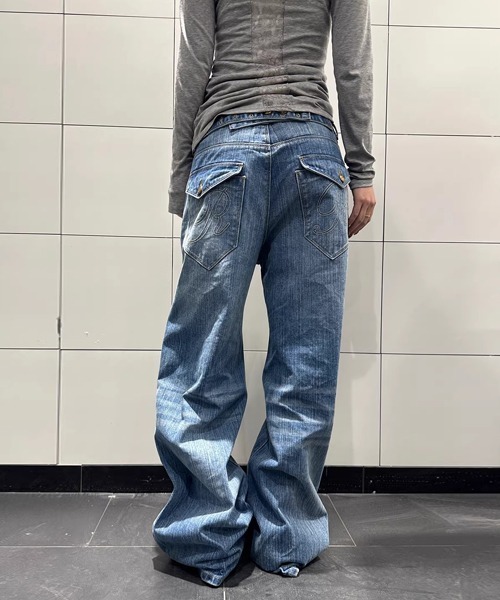 Ressaca（レサーカ）の「刺繍ロゴバックルワイドデニムパンツ（デニムパンツ・レディース・ブルー・L/S/M）」の12枚目の写真