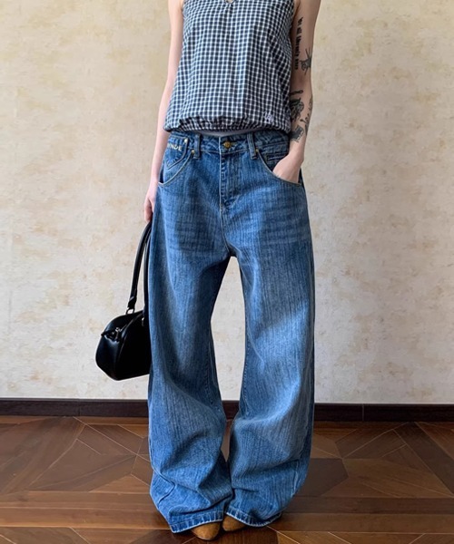 Ressaca（レサーカ）の「刺繍ロゴバックルワイドデニムパンツ（デニムパンツ・レディース・ブルー・L/S/M）」の7枚目の写真