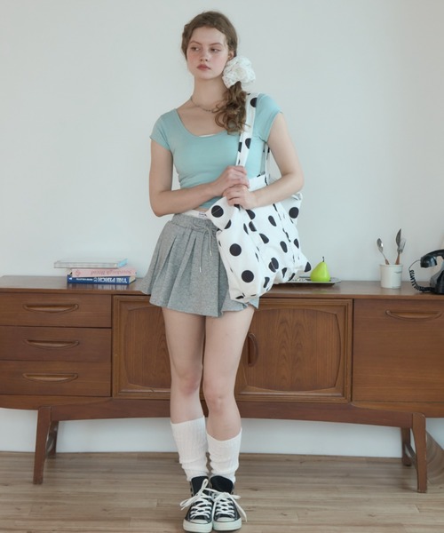 Birthday room(バースデイルーム)の「ポルカドットビックトート/Polka-dot Large Tote Bag(トートバッグ・レディース・ブラック/ホワイト・FREE)」の5枚目の写真