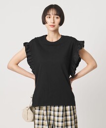 dahl'ia（ダリア）の「＜dahl’ia＞フリル スリーブ Tシャツ（Tシャツ/カットソー）」