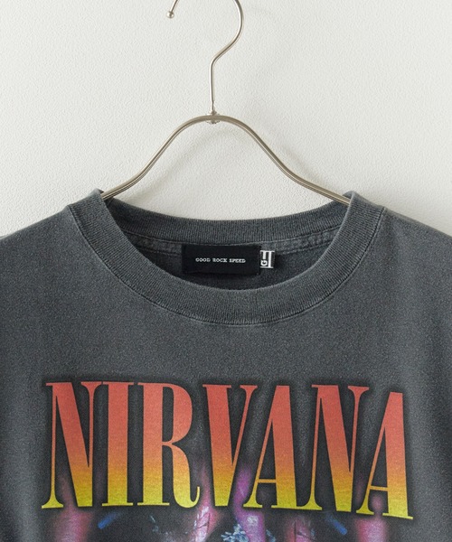 GOOD ROCK SPEED(グッドロックスピード)の「GOOD ROCK SPEED/グッドロックスピード NIRVANA/ニルヴァーナ ヴィンテージライク クルーネック半袖Tシャツ メンズ ストリート 秋 秋服 2026年秋冬(Tシャツ/カットソー・メンズ・チャコールグレー・S/M/L/XL)」の10枚目の写真