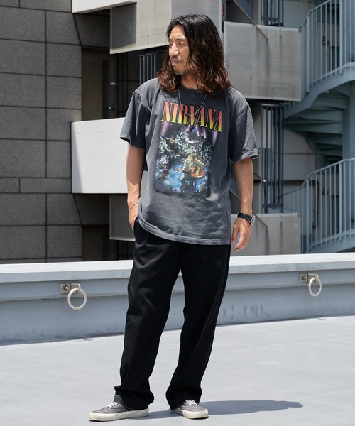 GOOD ROCK SPEED(グッドロックスピード)の「GOOD ROCK SPEED/グッドロックスピード NIRVANA/ニルヴァーナ ヴィンテージライク クルーネック半袖Tシャツ メンズ ストリート 秋 秋服 2026年秋冬(Tシャツ/カットソー・メンズ・チャコールグレー・S/M/L/XL)」の7枚目の写真