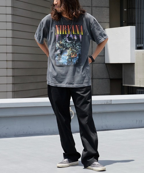 GOOD ROCK SPEED(グッドロックスピード)の「GOOD ROCK SPEED/グッドロックスピード NIRVANA/ニルヴァーナ ヴィンテージライク クルーネック半袖Tシャツ メンズ ストリート 秋 秋服 2026年秋冬(Tシャツ/カットソー・メンズ・チャコールグレー・S/M/L/XL)」の8枚目の写真