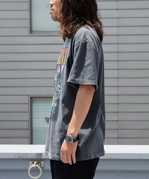 GOOD ROCK SPEED(グッドロックスピード)の「GOOD ROCK SPEED/グッドロックスピード NIRVANA/ニルヴァーナ ヴィンテージライク クルーネック半袖Tシャツ メンズ ストリート 秋 秋服 2026年秋冬(Tシャツ/カットソー・メンズ・チャコールグレー・S/M/L/XL)」の14枚目の写真