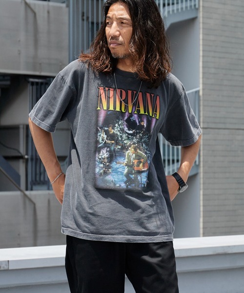 GOOD ROCK SPEED(グッドロックスピード)の「GOOD ROCK SPEED/グッドロックスピード NIRVANA/ニルヴァーナ ヴィンテージライク クルーネック半袖Tシャツ メンズ ストリート 秋 秋服 2026年秋冬(Tシャツ/カットソー・メンズ・チャコールグレー・S/M/L/XL)」の4枚目の写真