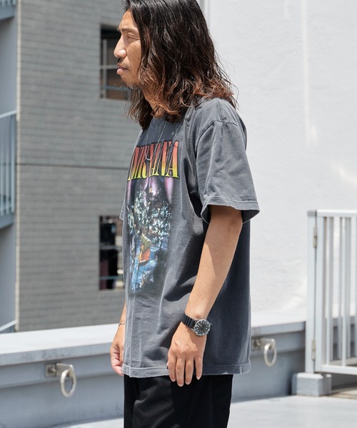 GOOD ROCK SPEED(グッドロックスピード)の「GOOD ROCK SPEED/グッドロックスピード NIRVANA/ニルヴァーナ ヴィンテージライク クルーネック半袖Tシャツ メンズ ストリート 秋 秋服 2026年秋冬(Tシャツ/カットソー・メンズ・チャコールグレー・S/M/L/XL)」の5枚目の写真