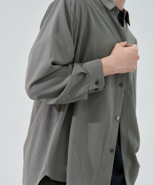 CITY TOKYO(シティトウキョウ)の「【CITY TOKYO】Air pleats リラックスシャツ(シャツ/ブラウス・メンズ・カーキ・1/2)」の8枚目の写真