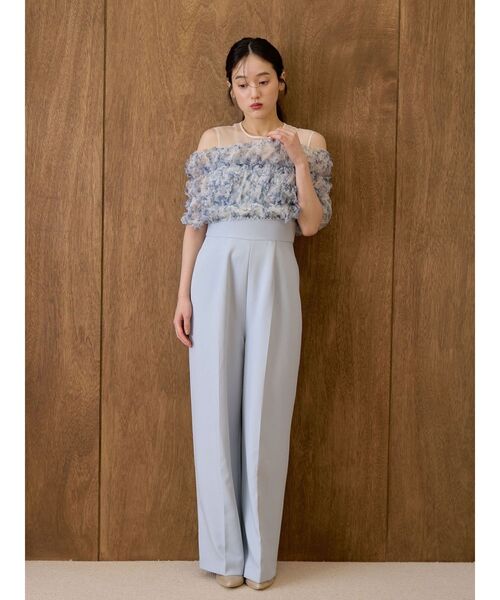LAGUNAMOON（ラグナムーン）の「LADYチュールオフショルパンツドレス 【オケージョン】（パンツドレス・レディース・ライトブルー/チャコールグレー/その他1・MEDIUM/SMALL）」の6枚目の写真