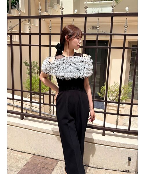 LAGUNAMOON（ラグナムーン）の「LADYチュールオフショルパンツドレス 【オケージョン】（パンツドレス・レディース・ライトブルー/チャコールグレー/その他1・MEDIUM/SMALL）」の9枚目の写真