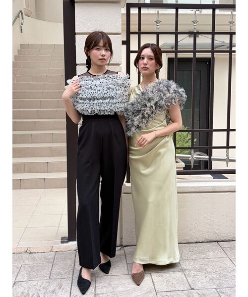 LAGUNAMOON（ラグナムーン）の「LADYチュールオフショルパンツドレス 【オケージョン】（パンツドレス・レディース・ライトブルー/チャコールグレー/その他1・MEDIUM/SMALL）」の14枚目の写真