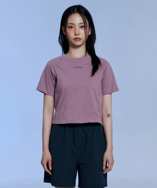 OFFGRID(オフグリッド)の「W ブリジェックス エアロクール クロップ 半袖Tシャツ - ダスティピンク(Tシャツ/カットソー・レディース・その他・LARGE/MEDIUM/SMALL)」の2枚目の写真