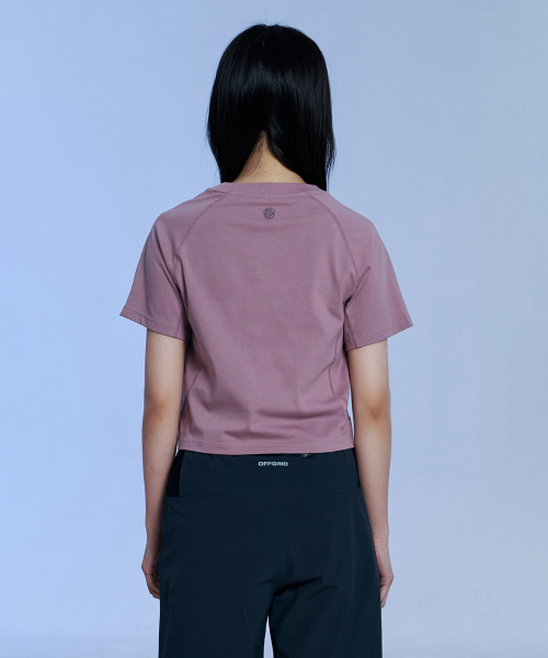 OFFGRID(オフグリッド)の「W ブリジェックス エアロクール クロップ 半袖Tシャツ - ダスティピンク(Tシャツ/カットソー・レディース・その他・LARGE/MEDIUM/SMALL)」の4枚目の写真