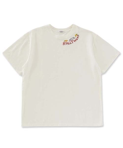 HOLLYWOOD RANCH MARKET(ハリウッドランチマーケット)の「WWスラブテンジク ハンドエンブロイダリー ショートスリーブTシャツ(Tシャツ/カットソー・メンズ・チャコール/ホワイト・M/S/XL/L)」の1枚目の写真