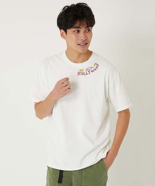HOLLYWOOD RANCH MARKET(ハリウッドランチマーケット)の「WWスラブテンジク ハンドエンブロイダリー ショートスリーブTシャツ(Tシャツ/カットソー・メンズ・チャコール/ホワイト・M/S/XL/L)」の3枚目の写真