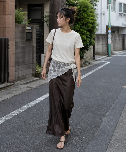 KONVINI(コンビニ)の「【KONVINI select】レースラップスカート レディース レイヤードスカート 重ね着 シアーレース バレエコア 韓国ファッション(スカート・レディース・ホワイト/ブラック/グレー・FREE)」の13枚目の写真
