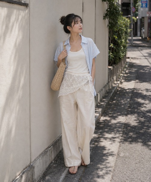 KONVINI(コンビニ)の「【KONVINI select】レースラップスカート レディース レイヤードスカート 重ね着 シアーレース バレエコア 韓国ファッション(スカート・レディース・ホワイト/ブラック/グレー・FREE)」の7枚目の写真