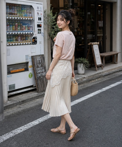 KONVINI(コンビニ)の「【KONVINI select】レースラップスカート レディース レイヤードスカート 重ね着 シアーレース バレエコア 韓国ファッション(スカート・レディース・ホワイト/ブラック/グレー・FREE)」の14枚目の写真