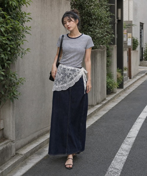 KONVINI(コンビニ)の「【KONVINI select】レースラップスカート レディース レイヤードスカート 重ね着 シアーレース バレエコア 韓国ファッション(スカート・レディース・ホワイト/ブラック/グレー・FREE)」の12枚目の写真
