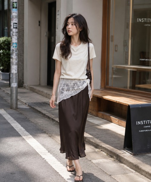 KONVINI(コンビニ)の「【KONVINI select】レースラップスカート レディース レイヤードスカート 重ね着 シアーレース バレエコア 韓国ファッション(スカート・レディース・ホワイト/ブラック/グレー・FREE)」の15枚目の写真