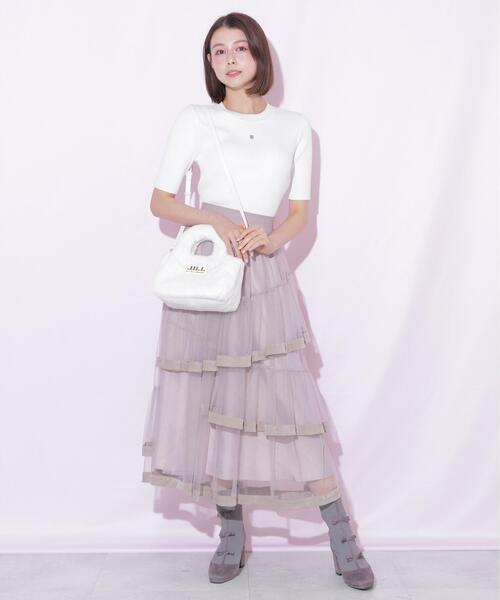 JILL by JILL STUART(ジルバイジルスチュアート)の「コンパクトリブニット(ニット/セーター・レディース・レッド/ブラック/ホワイト・FREE)」の21枚目の写真