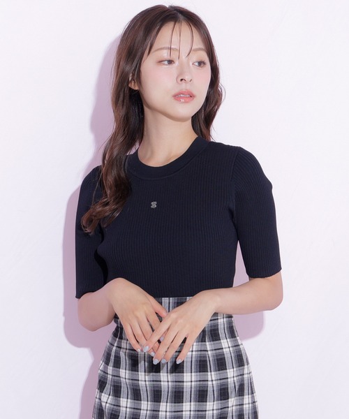 JILL by JILL STUART(ジルバイジルスチュアート)の「コンパクトリブニット(ニット/セーター・レディース・レッド/ブラック/ホワイト・FREE)」の6枚目の写真