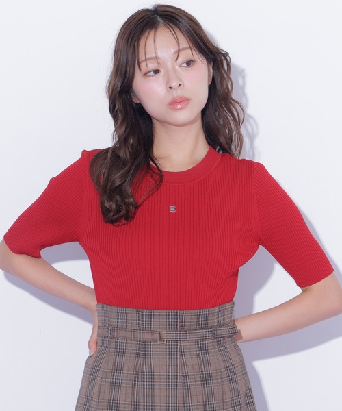 JILL by JILL STUART(ジルバイジルスチュアート)の「コンパクトリブニット(ニット/セーター・レディース・レッド/ブラック/ホワイト・FREE)」の12枚目の写真