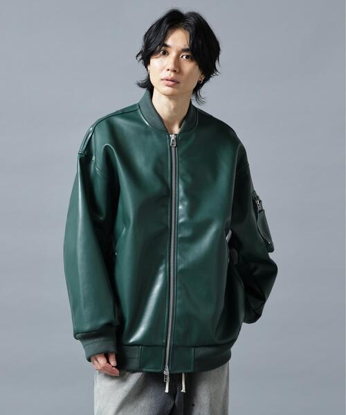 DANKE SCHON(ダンケシェーン)の「DankeSchon/ダンケシェーン/FAUXLEATHER OVERSIZED MA-1(MA-1・メンズ・モスグリーン/ブラック・L/M)」の19枚目の写真