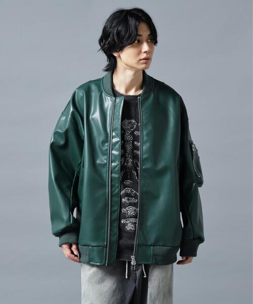 DANKE SCHON(ダンケシェーン)の「DankeSchon/ダンケシェーン/FAUXLEATHER OVERSIZED MA-1(MA-1・メンズ・モスグリーン/ブラック・L/M)」の20枚目の写真