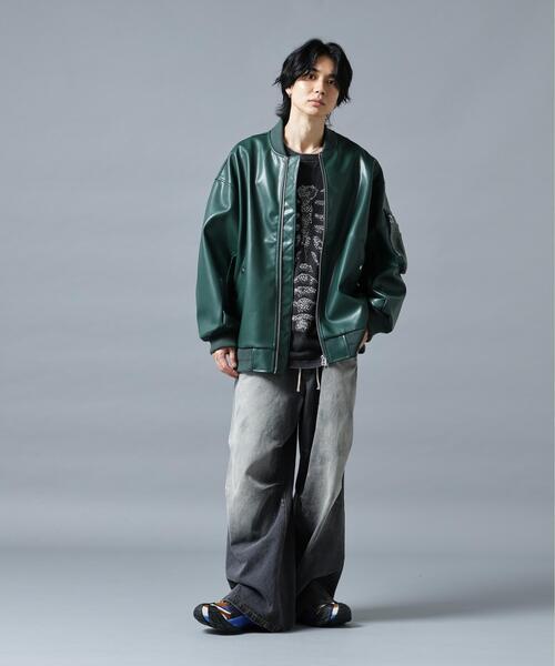 DANKE SCHON(ダンケシェーン)の「DankeSchon/ダンケシェーン/FAUXLEATHER OVERSIZED MA-1(MA-1・メンズ・モスグリーン/ブラック・L/M)」の21枚目の写真