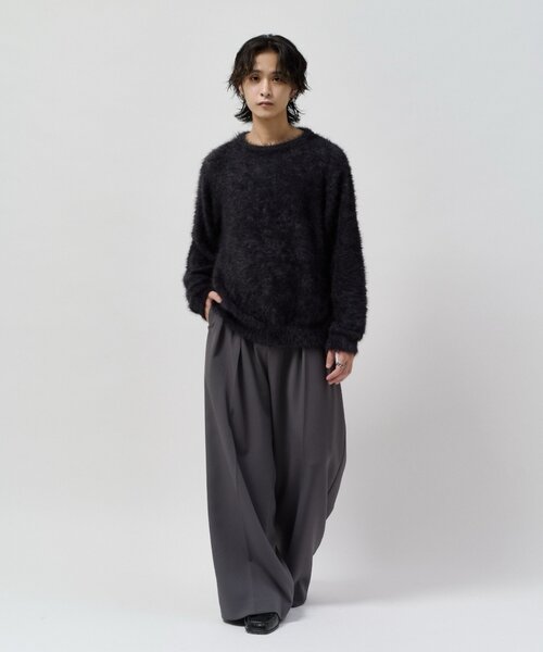 Lui's(ルイス)の「MIXシャギークルーネックニット(ニット/セーター・メンズ・ブラック/グレー/チャコールグレー/ベージュ・M/S)」の6枚目の写真