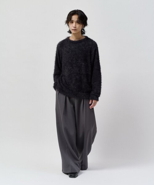 Lui's(ルイス)の「MIXシャギークルーネックニット(ニット/セーター・メンズ・ブラック/グレー/チャコールグレー/ベージュ・M/S)」の8枚目の写真