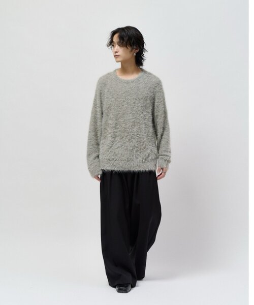Lui's(ルイス)の「MIXシャギークルーネックニット(ニット/セーター・メンズ・ブラック/グレー/チャコールグレー/ベージュ・M/S)」の21枚目の写真