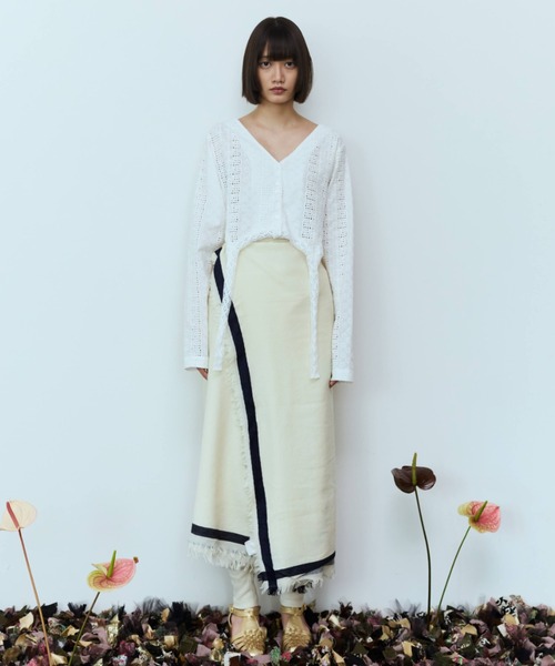 flaeu（フラユ）の「2WAY Lace Garter Blouse（シャツ/ブラウス・レディース・ブラック/ホワイト・FREE）」の14枚目の写真