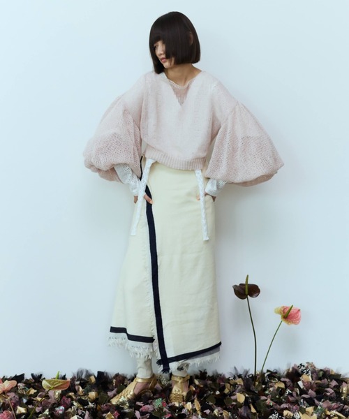 flaeu（フラユ）の「2WAY Lace Garter Blouse（シャツ/ブラウス・レディース・ブラック/ホワイト・FREE）」の16枚目の写真