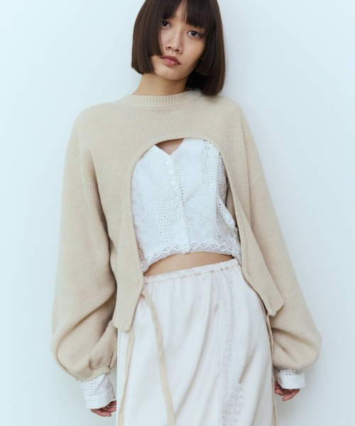 flaeu（フラユ）の「2WAY Lace Garter Blouse（シャツ/ブラウス・レディース・ブラック/ホワイト・FREE）」の17枚目の写真