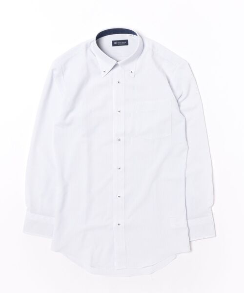 TOKYO SHIRTS(トウキョウシャツ)の「【吸水速乾】【COFREX】 形態安定ノンアイロン ボタンダウン 長袖ビジネスワイシャツ(ビジネスシャツ・メンズ・ブルー・首回り37cm-裄丈80cm/首回り37cm-裄丈84cm/首回り39cm-裄丈80cm/首回り39cm-裄丈84cm/首回り41cm-裄丈82cm/首回り41cm-裄丈86cm/首回り42cm-裄丈82cm/首回り42cm-裄丈86cm/首回り43cm-裄丈82cm/首回り43cm-裄丈86cm)」の6枚目の写真