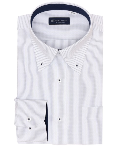 TOKYO SHIRTS(トウキョウシャツ)の「【吸水速乾】【COFREX】 形態安定ノンアイロン ボタンダウン 長袖ビジネスワイシャツ(ビジネスシャツ・メンズ・ブルー・首回り37cm-裄丈80cm/首回り37cm-裄丈84cm/首回り39cm-裄丈80cm/首回り39cm-裄丈84cm/首回り41cm-裄丈82cm/首回り41cm-裄丈86cm/首回り42cm-裄丈82cm/首回り42cm-裄丈86cm/首回り43cm-裄丈82cm/首回り43cm-裄丈86cm)」の1枚目の写真