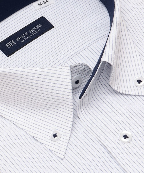 TOKYO SHIRTS(トウキョウシャツ)の「【吸水速乾】【COFREX】 形態安定ノンアイロン ボタンダウン 長袖ビジネスワイシャツ(ビジネスシャツ・メンズ・ブルー・首回り37cm-裄丈80cm/首回り37cm-裄丈84cm/首回り39cm-裄丈80cm/首回り39cm-裄丈84cm/首回り41cm-裄丈82cm/首回り41cm-裄丈86cm/首回り42cm-裄丈82cm/首回り42cm-裄丈86cm/首回り43cm-裄丈82cm/首回り43cm-裄丈86cm)」の2枚目の写真