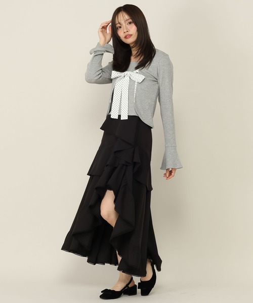 Heather(ヘザー)の「イレヘムボリュームフリルロングスカート 1057359(スカート・レディース・ブラウン系その他/ブラック系その他/ブラック・S/M)」の6枚目の写真