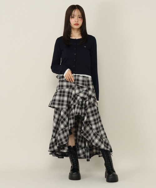 Heather(ヘザー)の「イレヘムボリュームフリルロングスカート 1057359(スカート・レディース・ブラウン系その他/ブラック系その他/ブラック・S/M)」の9枚目の写真