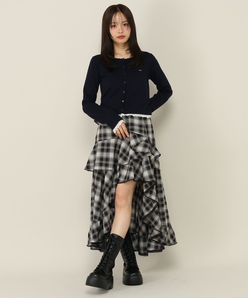 Heather(ヘザー)の「イレヘムボリュームフリルロングスカート 1057359(スカート・レディース・ブラウン系その他/ブラック系その他/ブラック・S/M)」の10枚目の写真