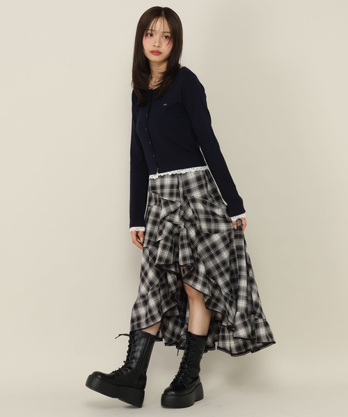 Heather(ヘザー)の「イレヘムボリュームフリルロングスカート 1057359(スカート・レディース・ブラウン系その他/ブラック系その他/ブラック・S/M)」の12枚目の写真