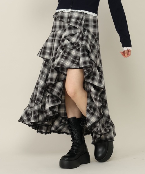 Heather(ヘザー)の「イレヘムボリュームフリルロングスカート 1057359(スカート・レディース・ブラウン系その他/ブラック系その他/ブラック・S/M)」の14枚目の写真