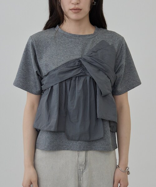GALLEST(ギャレスト)の「ツイストドッキングTシャツ(Tシャツ/カットソー・レディース・ブラック/チャコールグレー・38)」の12枚目の写真