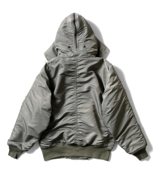 HOUSTON(ヒューストン)の「HOUSTON ヒューストン HEAVY NYLON TWILL FLIGHT JACKET / ヘビーナイロン エヌツービー フライトジャケット(ブルゾン・メンズ・ブラック/ネイビー/セージグリーン・M/L/XL)」の8枚目の写真