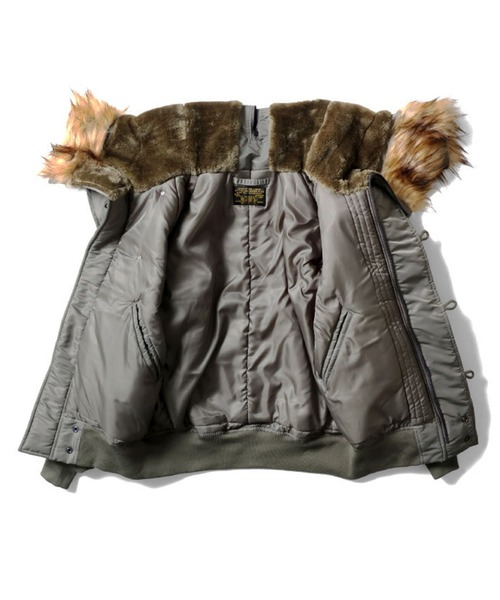 HOUSTON(ヒューストン)の「HOUSTON ヒューストン HEAVY NYLON TWILL FLIGHT JACKET / ヘビーナイロン エヌツービー フライトジャケット(ブルゾン・メンズ・ブラック/ネイビー/セージグリーン・M/L/XL)」の9枚目の写真